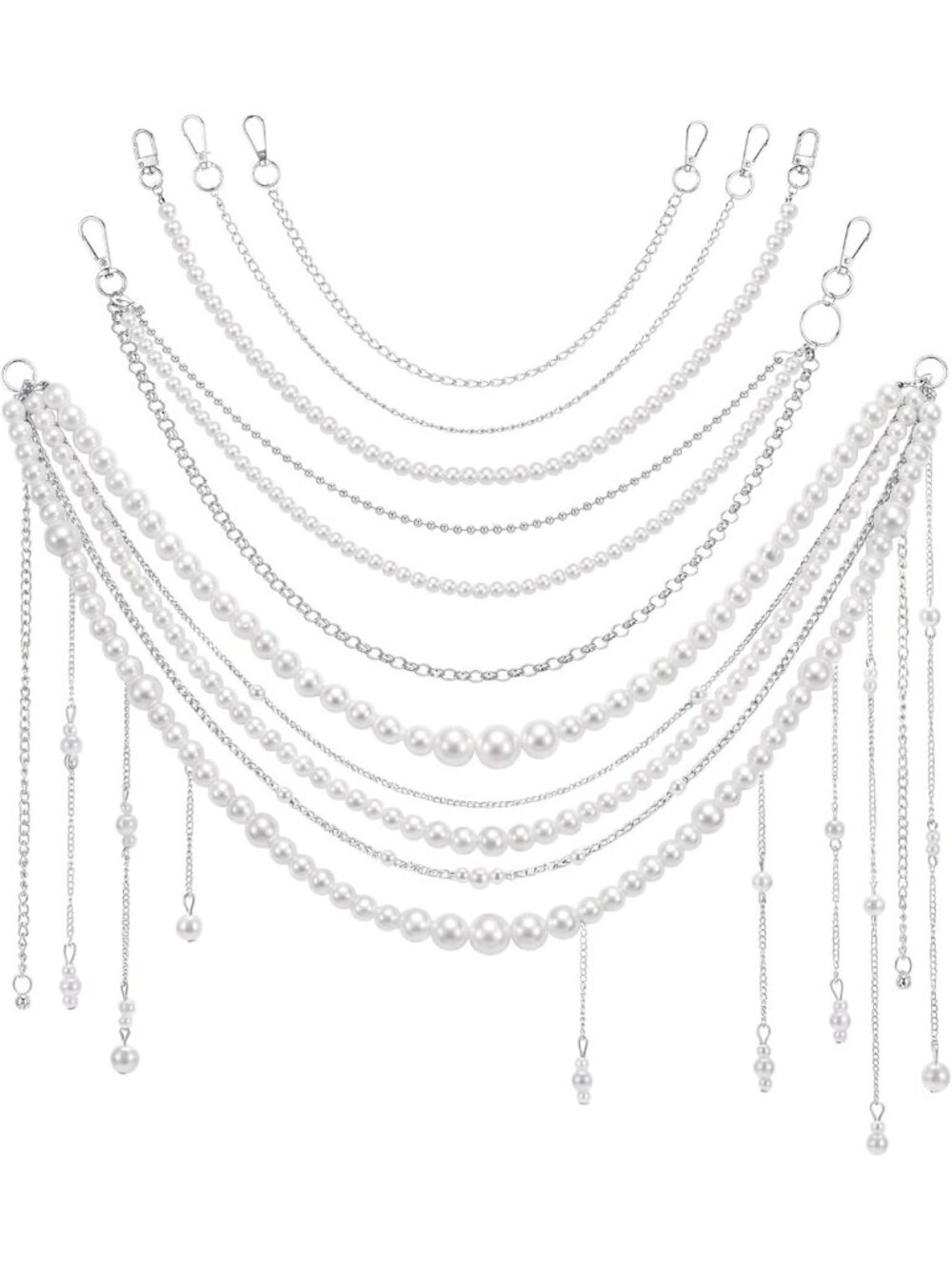 Multi-Layer Metal Wallet Chain for Jeans & Pants - Hip Hop Style, 5 Pieces